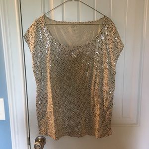 LOFT Sequin Print Top